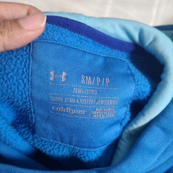 Blue Under Armour Drawstring Coldgear Hoodie Women's SZ S - Picture 4 of 12